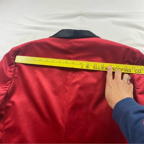 JF J.Ferrar Red and Black Tuxedo Jacket Christmas New year party - Picture 9 of 11